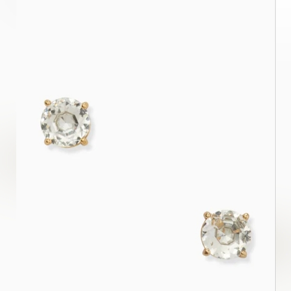 New Kate Spade Gumdrop Sparkly Stud Earrings Golden Clear - Picture 2 of 10